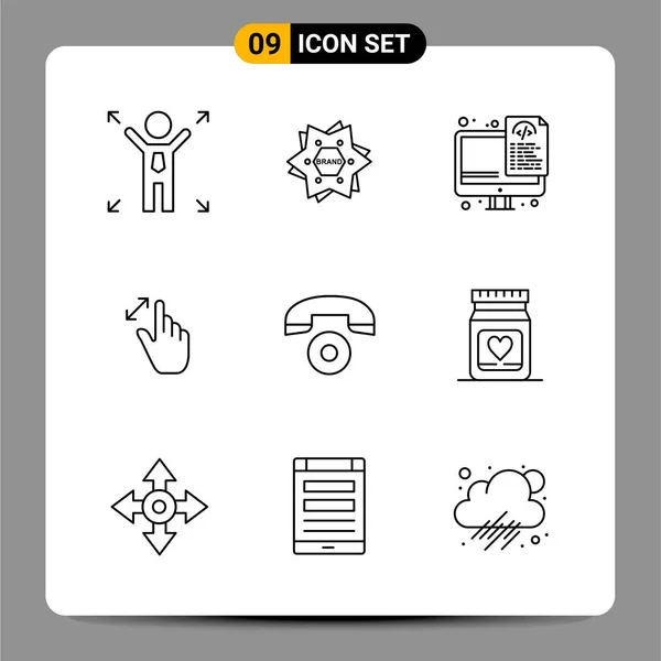 Conjunto Iconos Creativos Universales Simplemente Vector Ilustraciones Para Aplicaciones Web — Archivo Imágenes Vectoriales