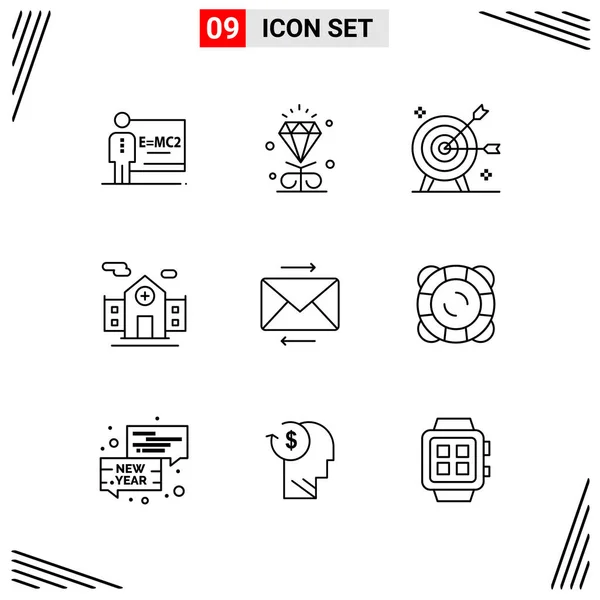 Set Universal Creative Icons Simply Vector Illustrations Web Mobile Apps — Stock Vector