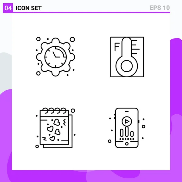 Conjunto Iconos Creativos Universales Simplemente Vector Ilustraciones Para Aplicaciones Web — Archivo Imágenes Vectoriales