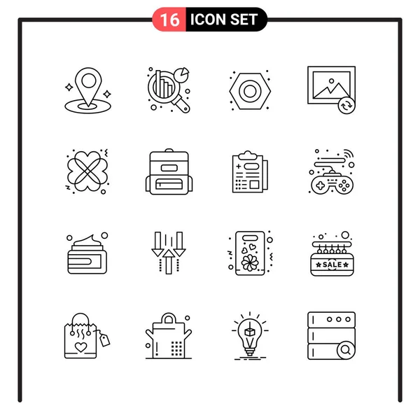 Conjunto Iconos Creativos Universales Simplemente Vector Ilustraciones Para Aplicaciones Web — Vector de stock