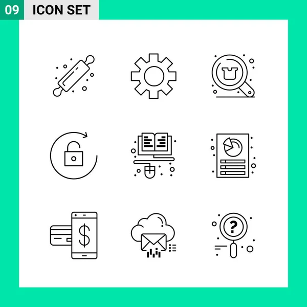 Conjunto Iconos Creativos Universales Simplemente Vector Ilustraciones Para Aplicaciones Web — Vector de stock