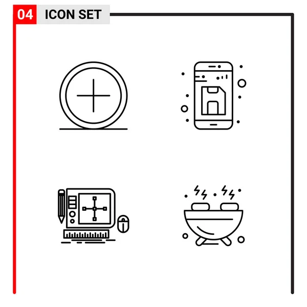 Conjunto Ícones Criativos Universais Simplesmente Vetor Ilustrações Para Web Aplicativos — Vetor de Stock