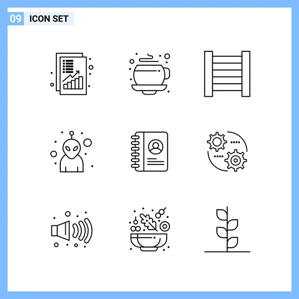 Conjunto Iconos Creativos Universales Simplemente Vector Ilustraciones Para Aplicaciones Web — Vector de stock