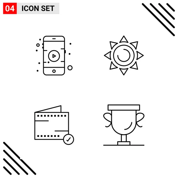 Set Universal Creative Icons Simply Vector Illustrations Web Mobile Apps — Stock Vector