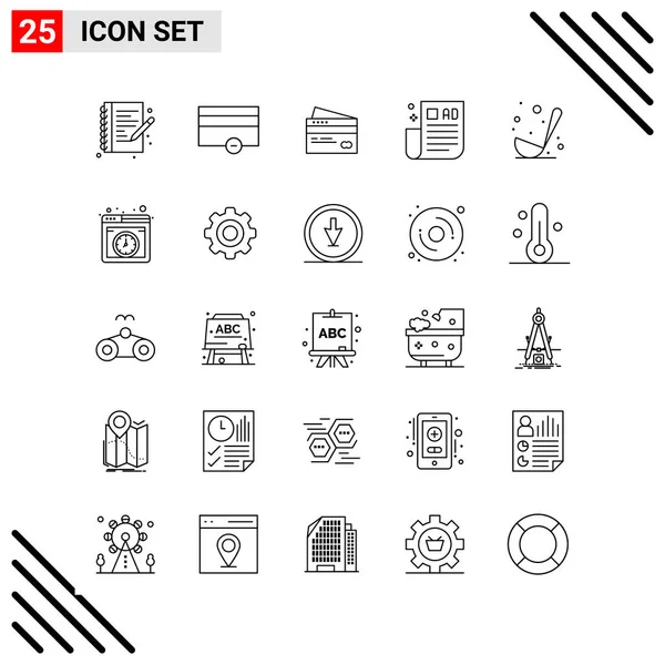 Conjunto Iconos Creativos Universales Simplemente Vector Ilustraciones Para Aplicaciones Web — Archivo Imágenes Vectoriales