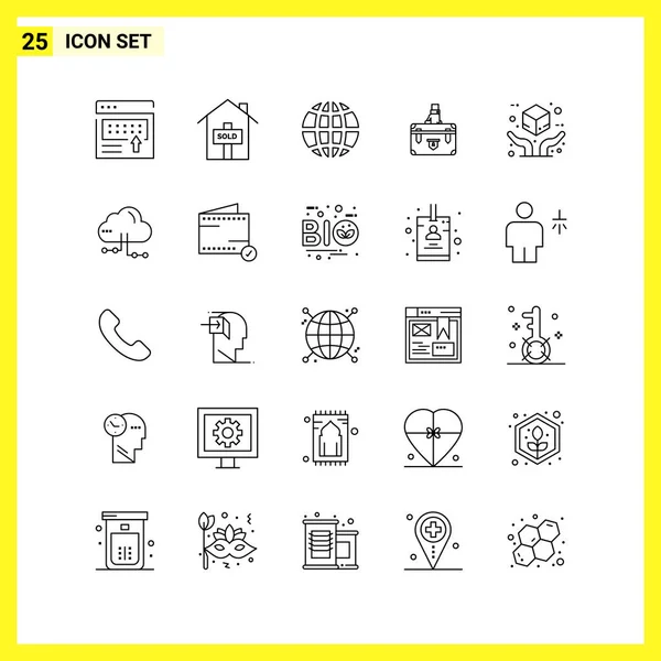 Set Universal Creative Icons Simply Vector Illustrations Web Mobile Apps — Stock Vector