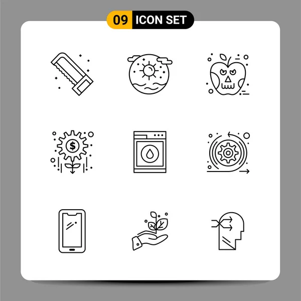 Conjunto Iconos Creativos Universales Simplemente Vector Ilustraciones Para Aplicaciones Web — Vector de stock