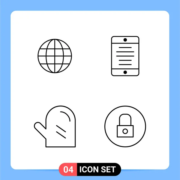 Conjunto Iconos Creativos Universales Simplemente Vector Ilustraciones Para Aplicaciones Web — Archivo Imágenes Vectoriales