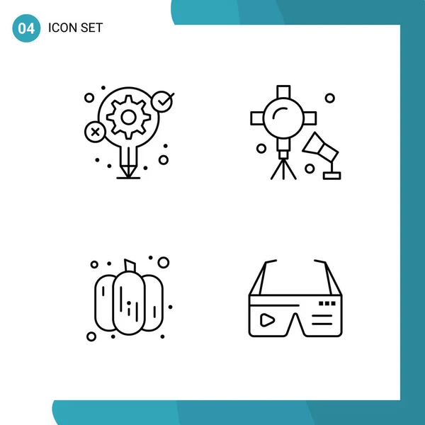 Set Universal Creative Icons Simply Vector Illustrations Web Mobile Apps — Stock Vector