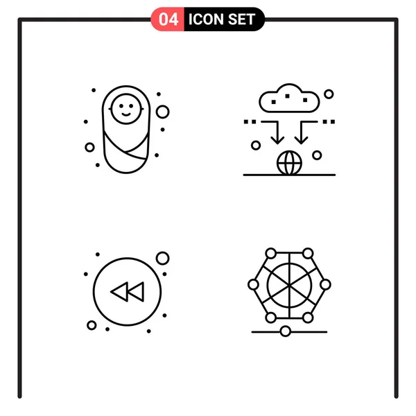 Conjunto Iconos Creativos Universales Ilustración Vectorial — Archivo Imágenes Vectoriales