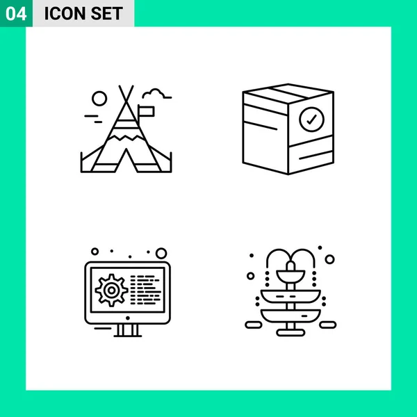 Conjunto Iconos Creativos Universales Simplemente Vector Ilustraciones Para Aplicaciones Web — Archivo Imágenes Vectoriales