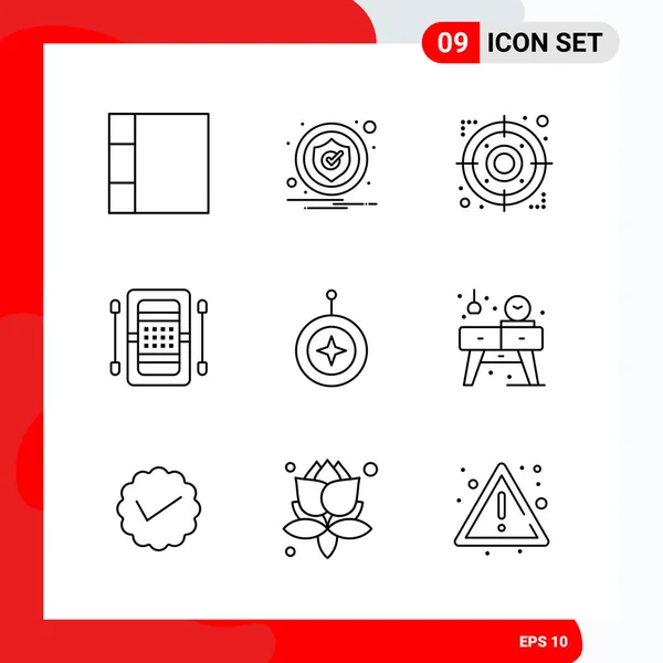 Set Universal Creative Icons Simply Vector Illustrations Web Mobile Apps — Stock Vector