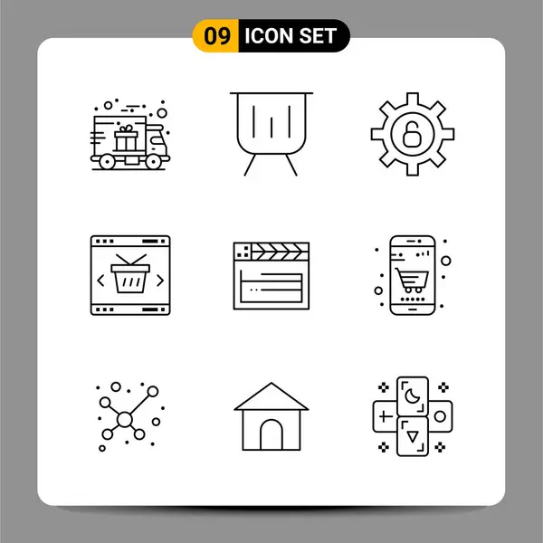 Set Universal Creative Icons Simply Vector Illustrations Web Mobile Apps — Stock Vector