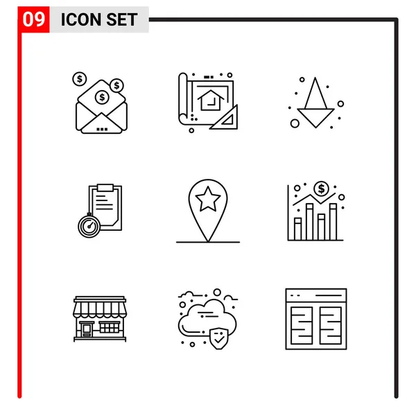 Conjunto Iconos Creativos Universales Simplemente Vector Ilustraciones Para Aplicaciones Web — Vector de stock