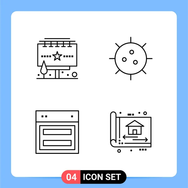 Set Universal Creative Icons Simply Vector Illustrations Web Mobile Apps — Stock Vector