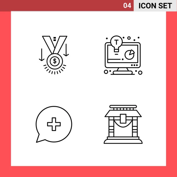 Set Universal Creative Icons Simply Vector Illustrations Web Mobile Apps — Stock Vector