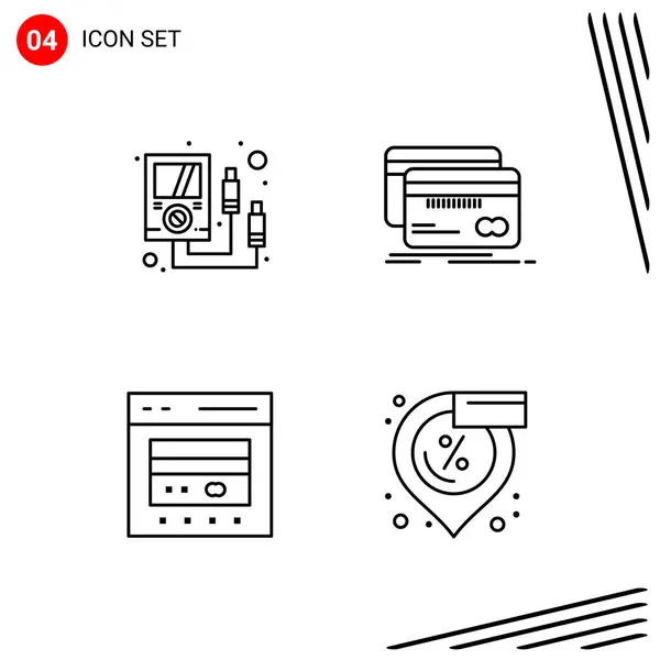 Set Universal Creative Icons Simply Vector Illustrations Web Mobile Apps — Stock Vector