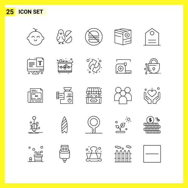 Set Universal Creative Icons Simply Vector Illustrations Web Mobile Apps — Stock Vector