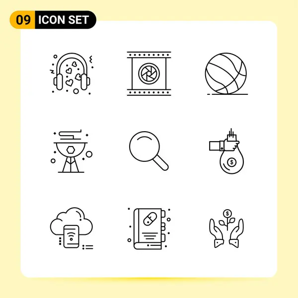 Conjunto Iconos Creativos Universales Simplemente Vector Ilustraciones Para Aplicaciones Web — Archivo Imágenes Vectoriales