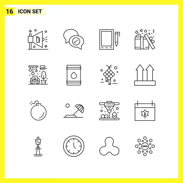 Set Universal Creative Icons Simply Vector Illustrations Web Mobile Apps — Stock Vector