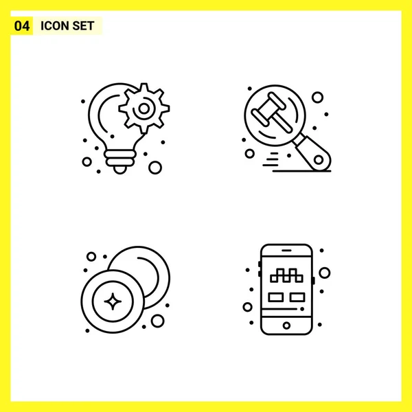 Set Dari Ikon Kreatif Universal Cukup Ilustrasi Vektor Untuk Aplikasi - Stok Vektor