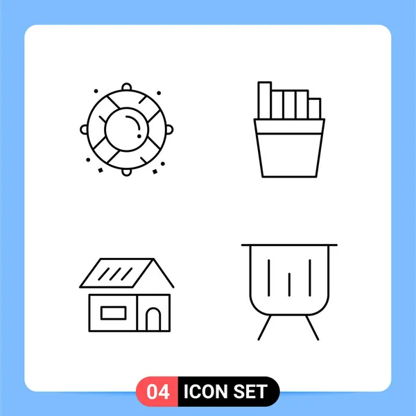 Conjunto Iconos Creativos Universales Simplemente Vector Ilustraciones Para Aplicaciones Web — Archivo Imágenes Vectoriales