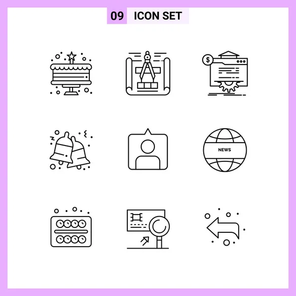 Conjunto Iconos Creativos Universales Simplemente Vector Ilustraciones Para Aplicaciones Web — Vector de stock