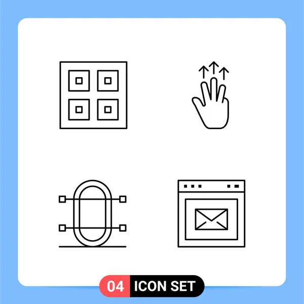 Set Universeller Kreativer Symbole Einfach Vektorillustrationen Für Web Und Mobile — Stockvektor