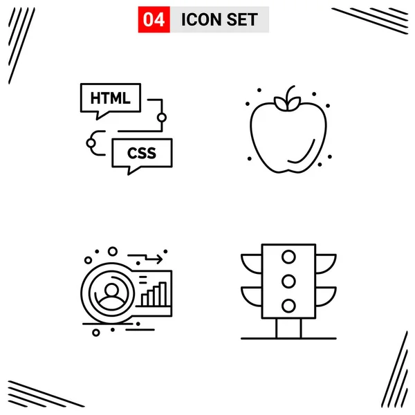 Conjunto Iconos Creativos Universales Simplemente Vector Ilustraciones Para Aplicaciones Web — Vector de stock