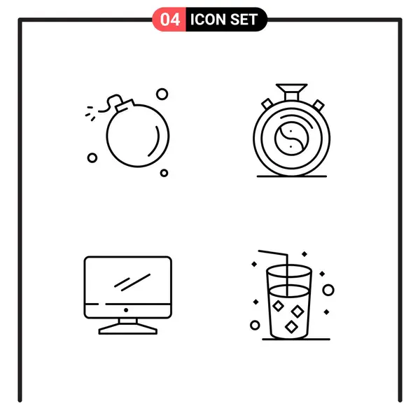 Conjunto Iconos Creativos Universales Simplemente Vector Ilustraciones Para Aplicaciones Web — Archivo Imágenes Vectoriales