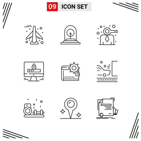 Conjunto Iconos Creativos Universales Simplemente Vector Ilustraciones Para Aplicaciones Web — Vector de stock