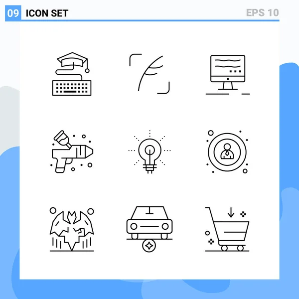 Conjunto Iconos Creativos Universales Simplemente Vector Ilustraciones Para Aplicaciones Web — Archivo Imágenes Vectoriales