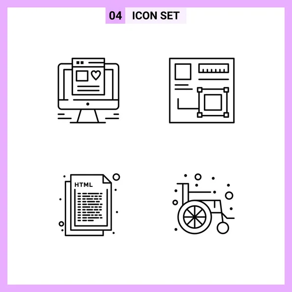 Conjunto Iconos Creativos Universales Simplemente Vector Ilustraciones Para Aplicaciones Web — Archivo Imágenes Vectoriales