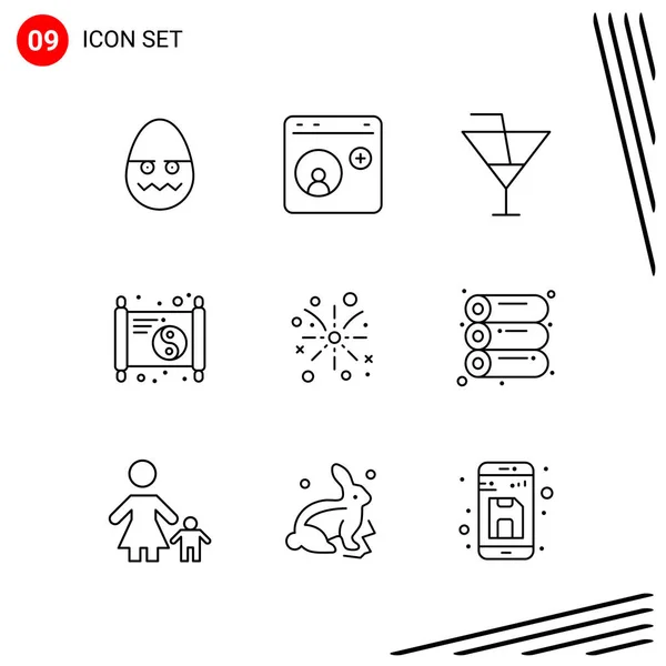 Set Universal Creative Icons Simply Vector Illustrations Web Mobile Apps — Stock Vector