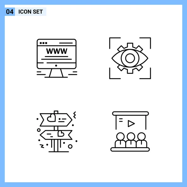 Conjunto Iconos Creativos Universales Simplemente Vector Ilustraciones Para Aplicaciones Web — Vector de stock