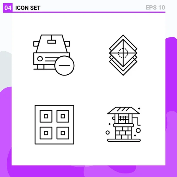 Conjunto Iconos Creativos Universales Simplemente Vector Ilustraciones Para Aplicaciones Web — Vector de stock