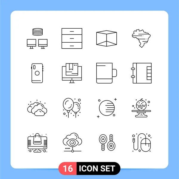 Conjunto Iconos Creativos Universales Simplemente Vector Ilustraciones Para Aplicaciones Web — Vector de stock