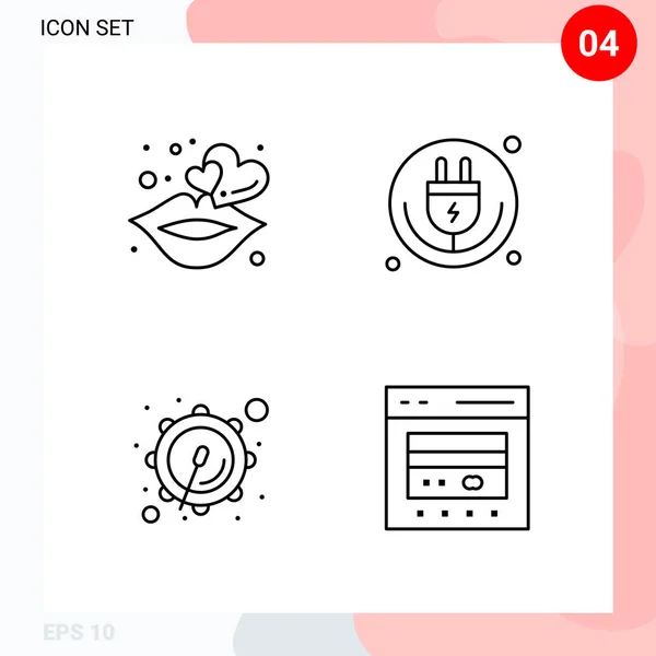 Conjunto Iconos Creativos Universales Simplemente Vector Ilustraciones Para Aplicaciones Web — Vector de stock