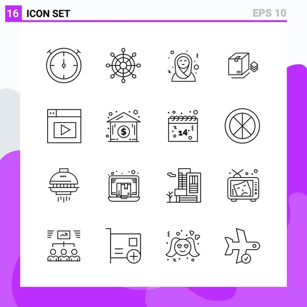 Conjunto Iconos Creativos Universales Simplemente Vector Ilustraciones Para Aplicaciones Web — Vector de stock