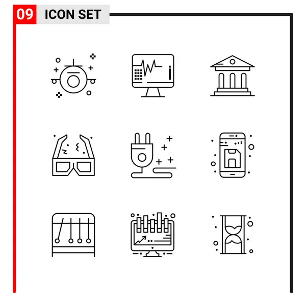 Set Universeller Kreativer Symbole Einfach Vektorillustrationen Für Web Und Mobile — Stockvektor