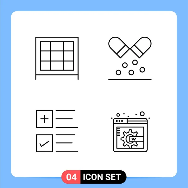 Conjunto Iconos Creativos Universales Simplemente Vector Ilustraciones Para Aplicaciones Web — Archivo Imágenes Vectoriales