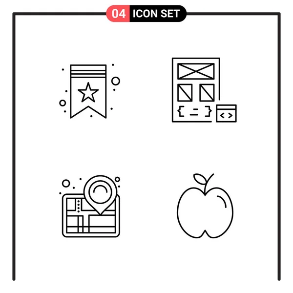 Set Dari Ikon Kreatif Universal Cukup Ilustrasi Vektor Untuk Aplikasi - Stok Vektor