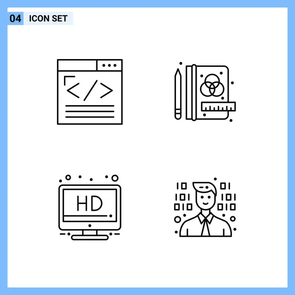 Set Universal Creative Icons Simply Vector Illustrations Web Mobile Apps — Stock Vector