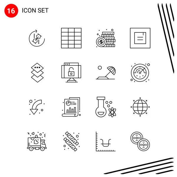 Conjunto Iconos Creativos Universales Simplemente Vector Ilustraciones Para Aplicaciones Web — Vector de stock