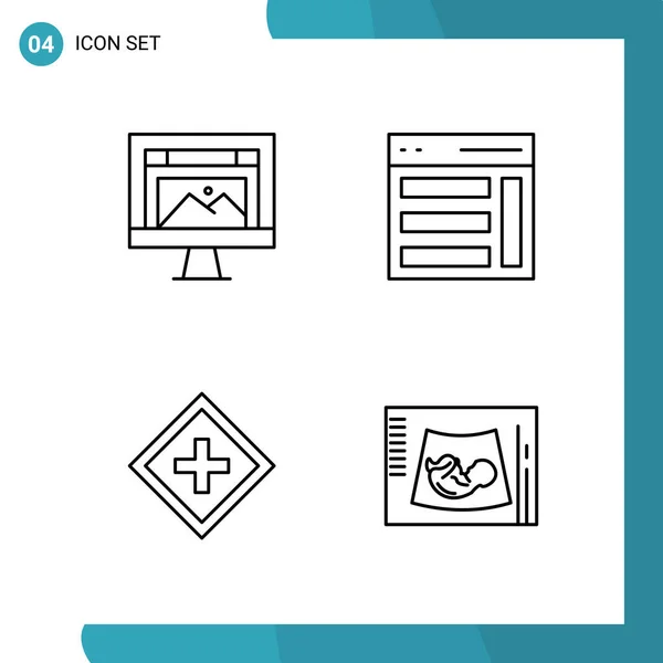 Set Universal Creative Icons Simply Vector Illustrations Web Mobile Apps — Stock Vector