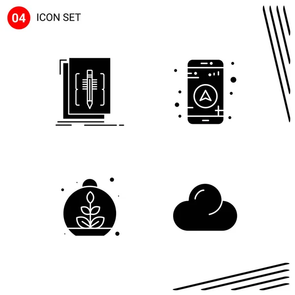 Conjunto Iconos Creativos Universales Simplemente Vector Ilustraciones Para Aplicaciones Web — Vector de stock