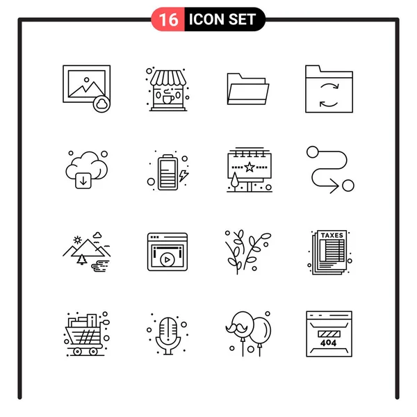 Conjunto Iconos Creativos Universales Simplemente Vector Ilustraciones Para Aplicaciones Web — Archivo Imágenes Vectoriales