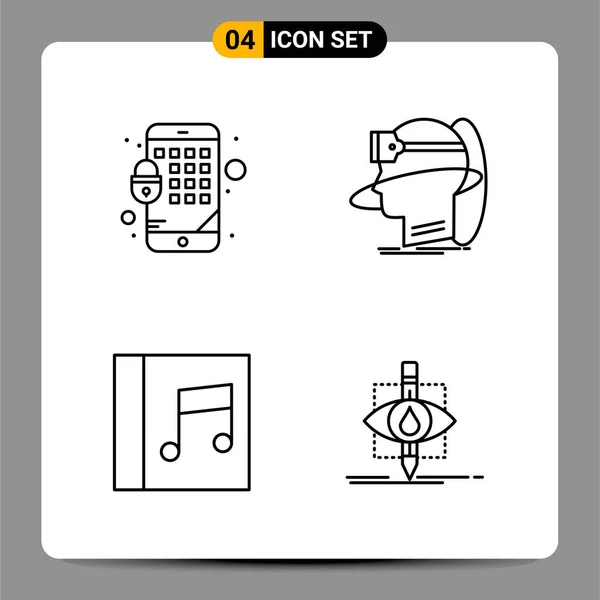 Set Dari Ikon Kreatif Universal Cukup Ilustrasi Vektor Untuk Aplikasi - Stok Vektor