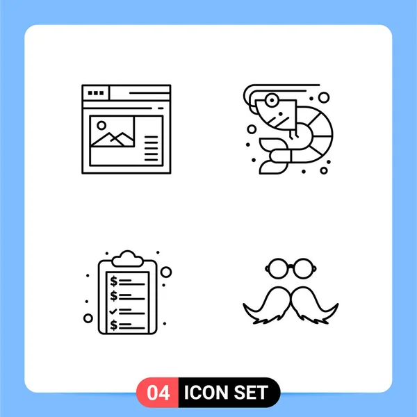 Conjunto Iconos Creativos Universales Ilustración Vectorial — Vector de stock