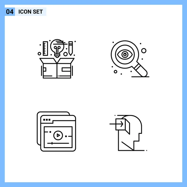 Conjunto Iconos Creativos Universales Simplemente Vector Ilustraciones Para Aplicaciones Web — Vector de stock